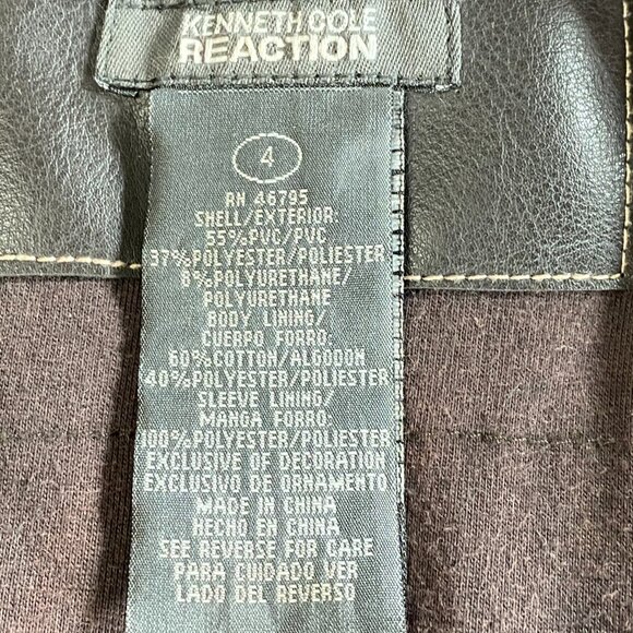 Kenneth Cole Reaction Faux Leather Jacket Kids Boys 4 Brown Biker Jacket - Picture 5 of 15